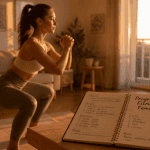 femmes fitness squat à la maison