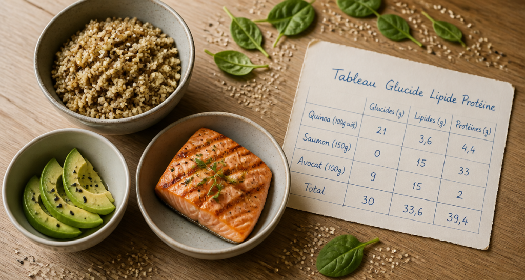 Tableau glucide lipide proteine : 5 repères pour composer vos repas sans erreur