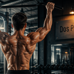 Athlète dos musculation barre traction