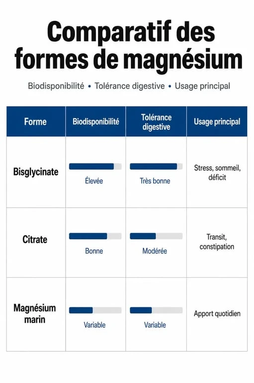 Comparatif des formes de magnésium pour soulager les crampes musculaires