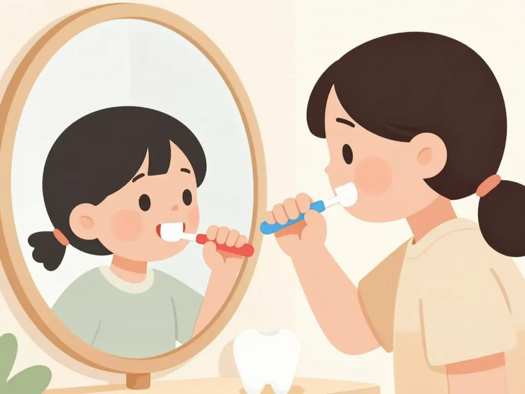 apprendre à se brosser les dents montessori ludique parent enfant miroir