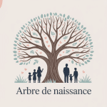arbre de naissance illustration pastel famille