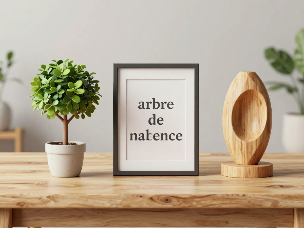 arbre de naissance affiche pot sculpture
