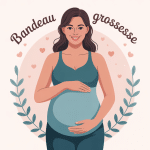 illustration bandeau grossesse femme enceinte stylisée