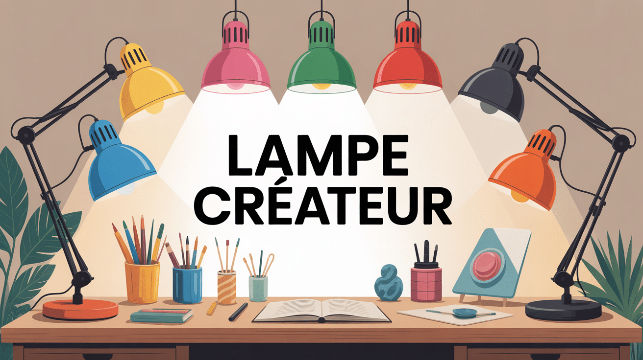 illustration espace creatif avec lampe createur