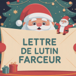 Illustration de lettre lutin farceur ambiance Noël