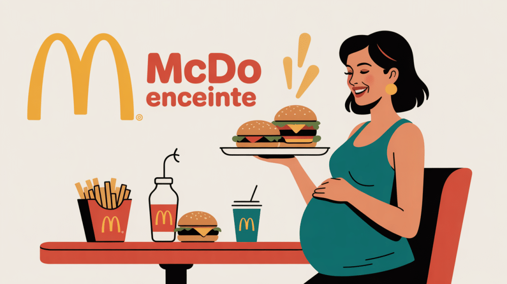 mcdo enceinte femme enceinte plateau burgers frites