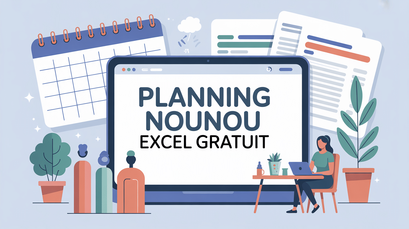 planning nounou excel gratuit sur ordinateur avec parents et nounou