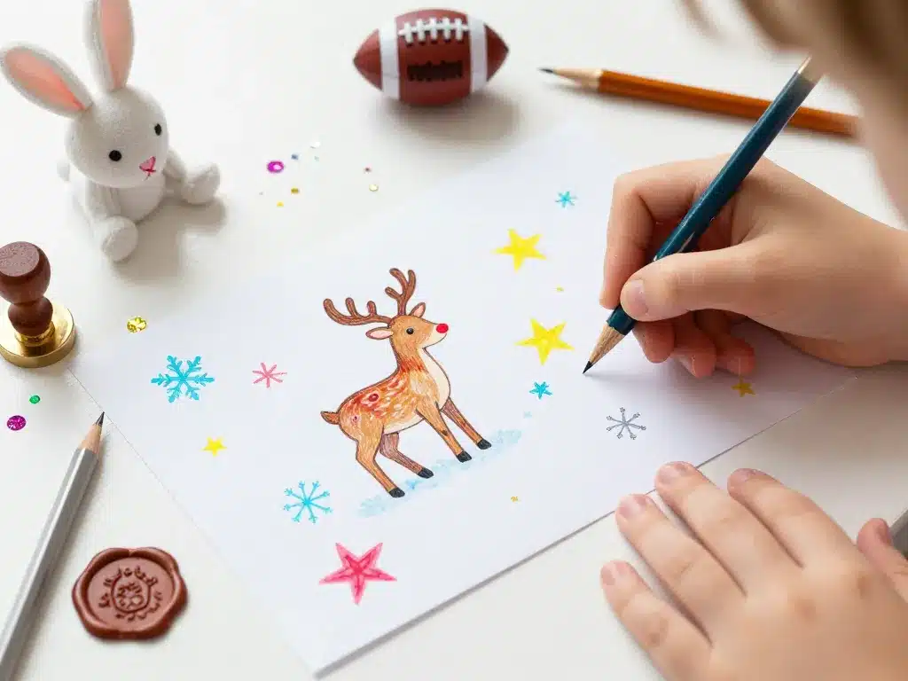 réponse lettre au père noel enfant personnalise lettre dessins reindeer