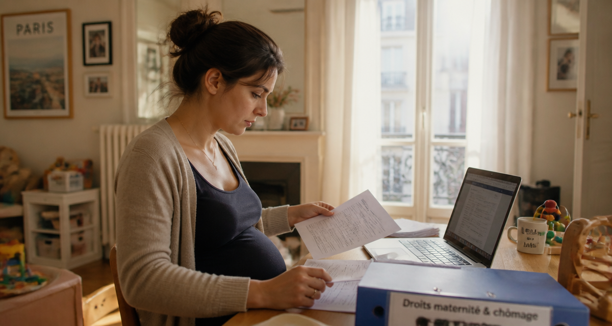 conges maternite et chomage femme enceinte salon