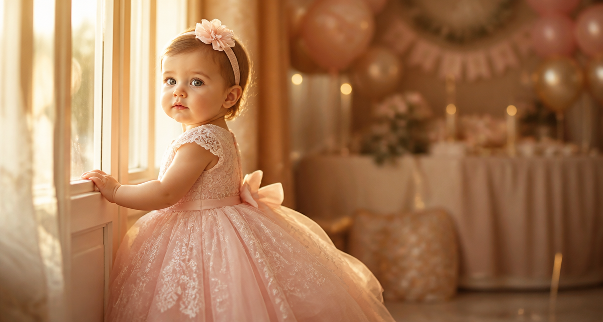 robe anniversaire 1 an tulle rose petite fille
