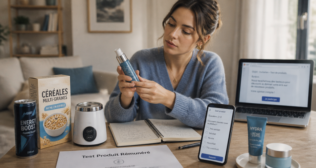 test produit rémunéré femme carnet produits