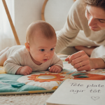 tete plate 3 mois trop tard bébé sur tapis