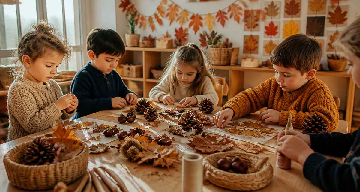 bricolage automne maternelle enfants feuilles