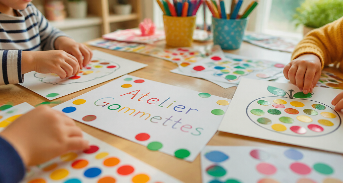 dessin gommette enfants atelier motricité fine