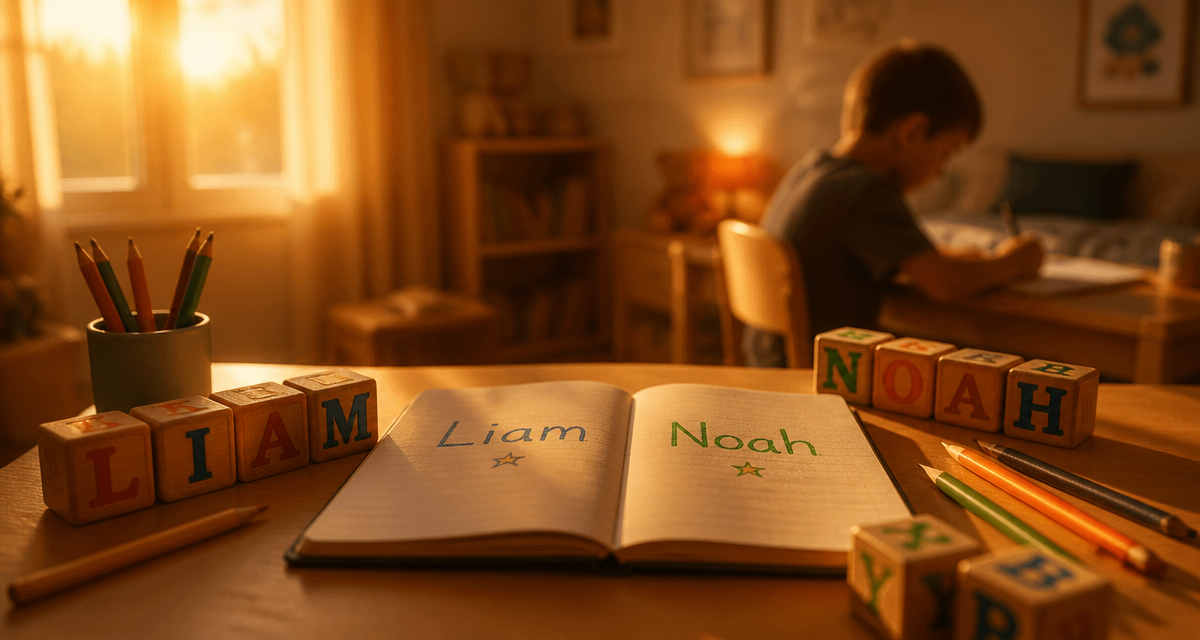 prenom garcon 4 lettres sur carnet dans chambre