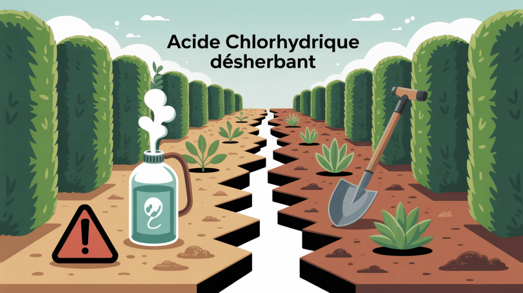 acide chlorhydrique désherbant illustration risques et solutions
