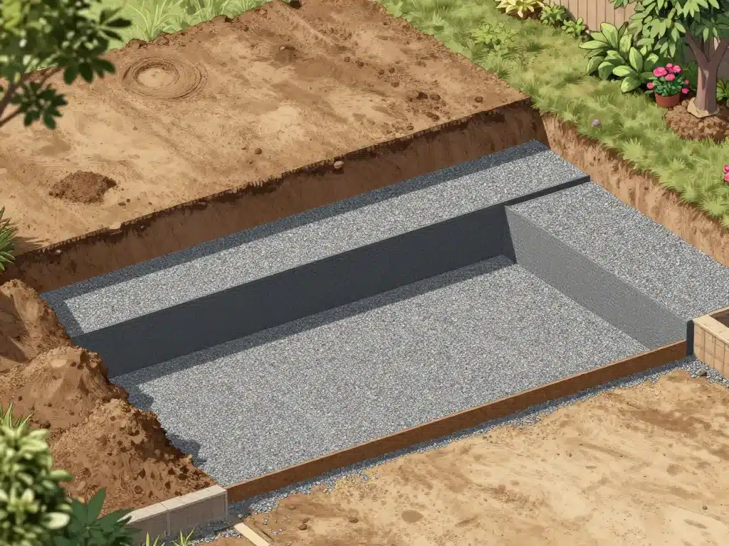 Diagramme préparation sol allée carrossable gravier sans stabilisateur