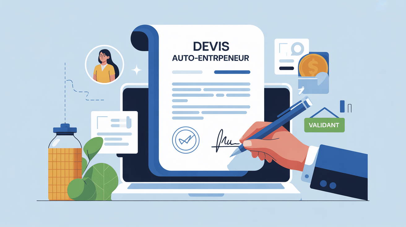 exemple devis pour auto entrepreneur illustration moderne et rassurante