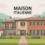 Illustration maison italienne harmonieuse style toscane