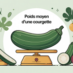 Poid moyen d'une courgette en illustration sur balance de cuisine