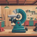 Vue atelier avec scie circulaire Racetools