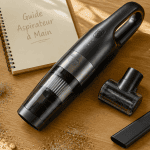 comparatif aspirateur à main avec accessoires sur table