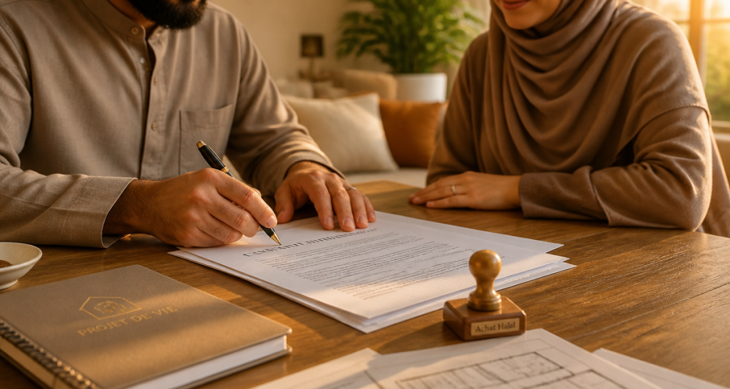 Islam et credit immobilier, couple musulman contrat achat halal