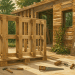 maison en palettes ossature chantier