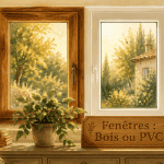pvc ou bois pour les fenetres, salon lumineux, fenêtre divisée