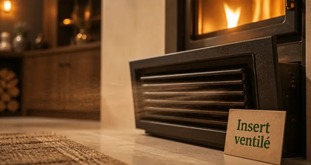 Insert avec ventilateur fonctionnement : turbo chauffage.