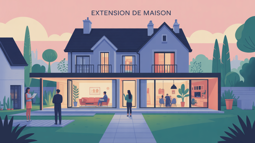 faire une extension de maison illustration visuelle moderne