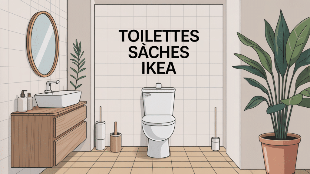 Illustration toilettes sèches Ikea style scandinave minimaliste