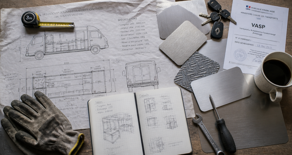 aménagement food truck plan travail VASP