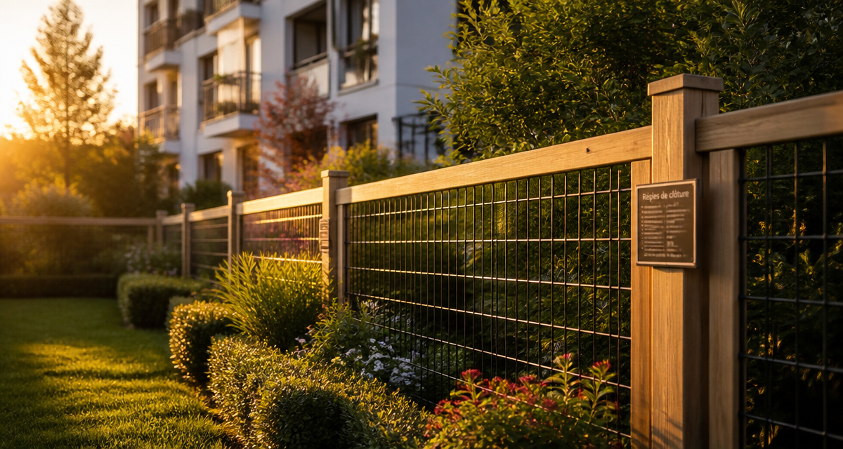 clôture jardin privatif copropriété bois grillage haies