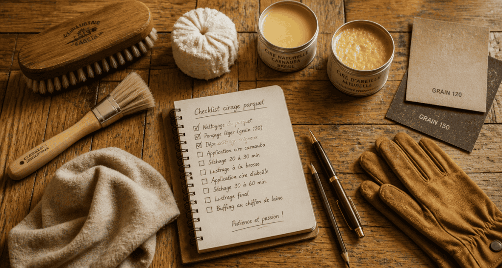 comment cirer un parquet outils cire checklist