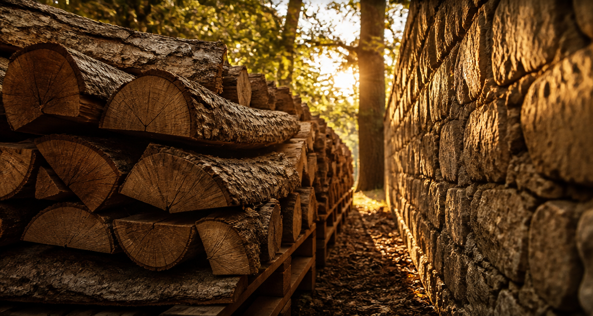 comment ranger du bois empilé sur palettes à 10 cm du mur