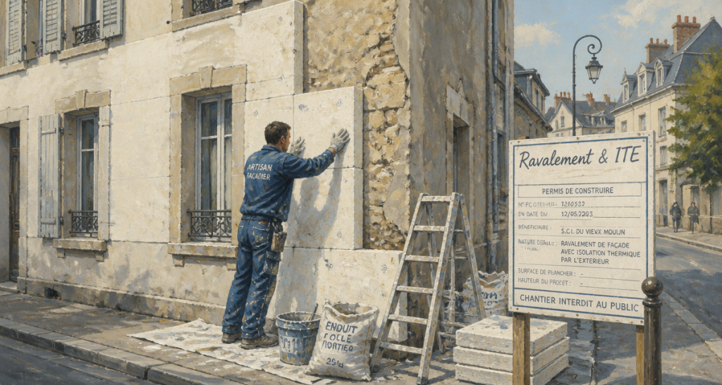 ravalement ite artisan façade immeuble