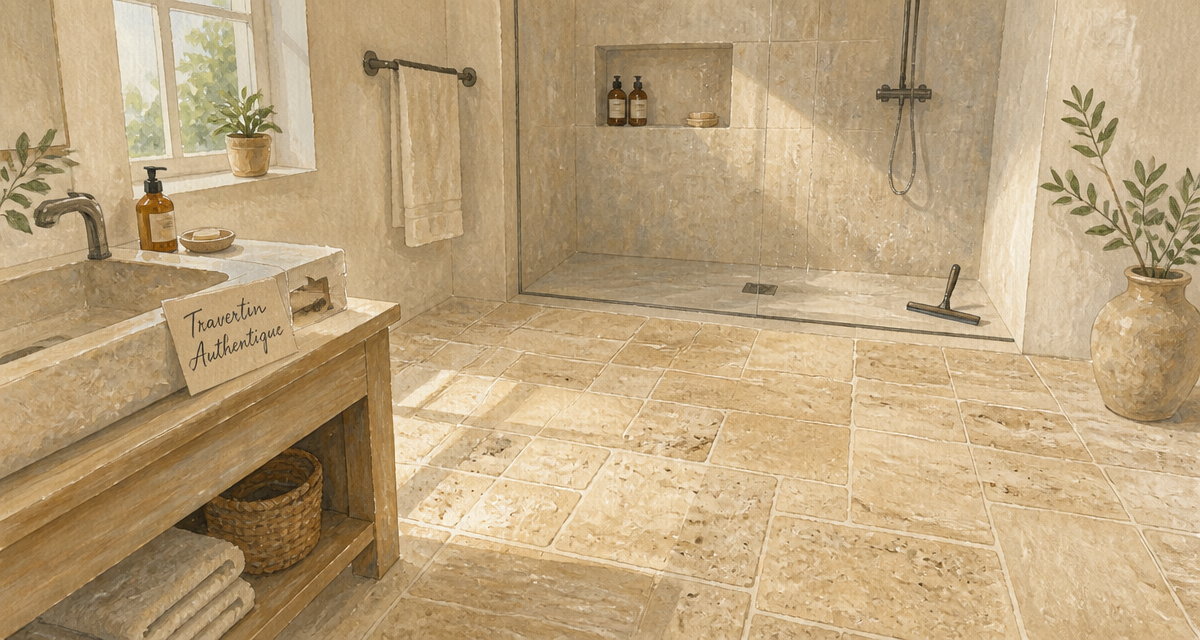 travertin salle de bain inconvénients douche et sol