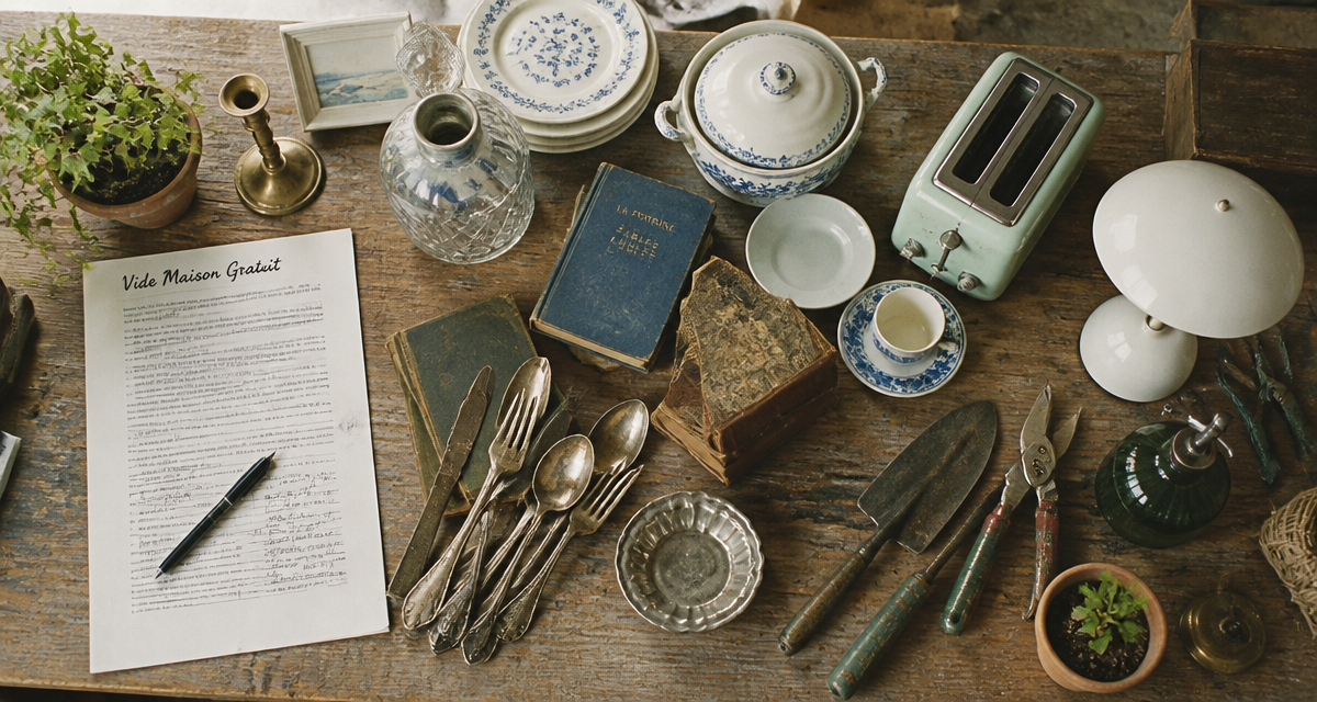 vide maison gratuit objets vintage table