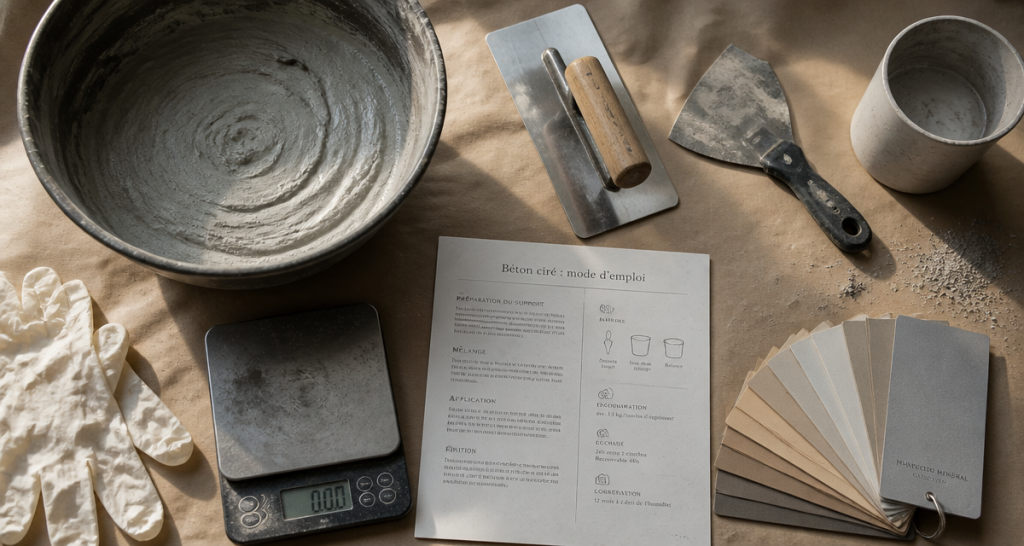 comment faire un beton cire outils et préparation atelier