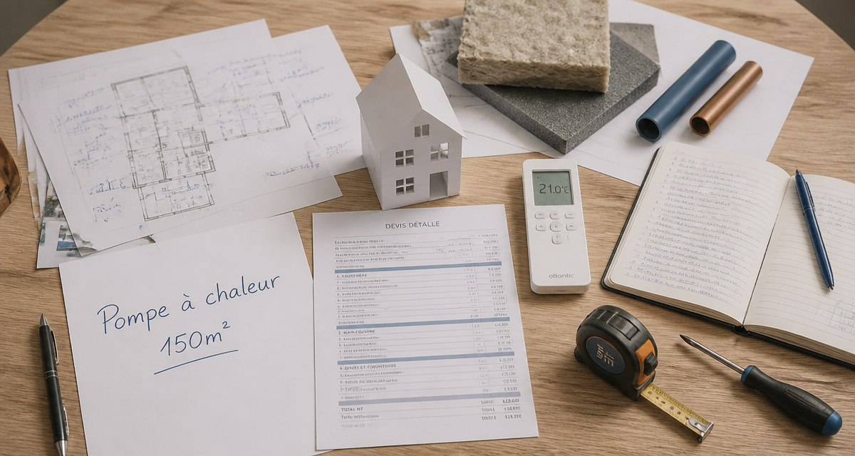 prix pompe à chaleur maison 150m2 plans devis