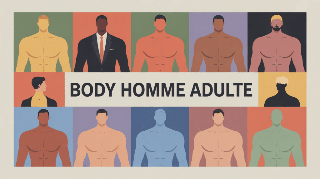 Illustration vectorielle body homme adulte différentes morphologies