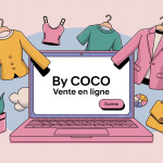 illustration by coco vente en ligne ordinateur vêtements mode