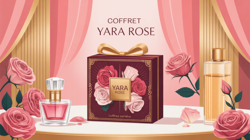 coffret yara rose illustration féminine orientale packaging luxe
