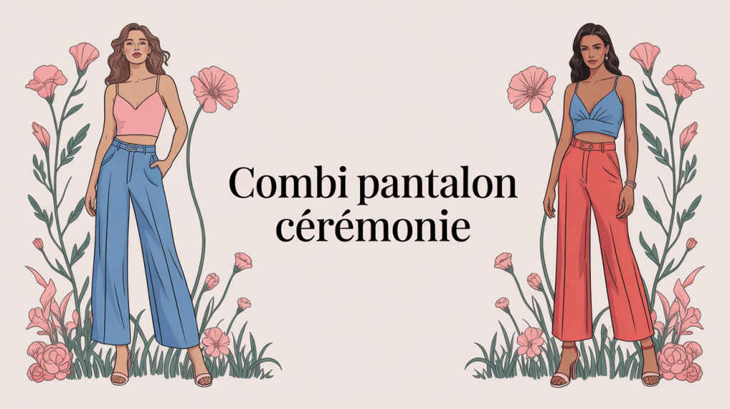 illustration élégante combi pantalon pour ceremonie
