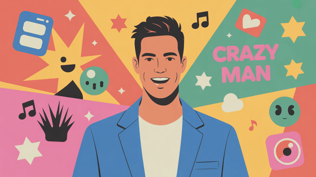 illustration crazy man culture pop internet