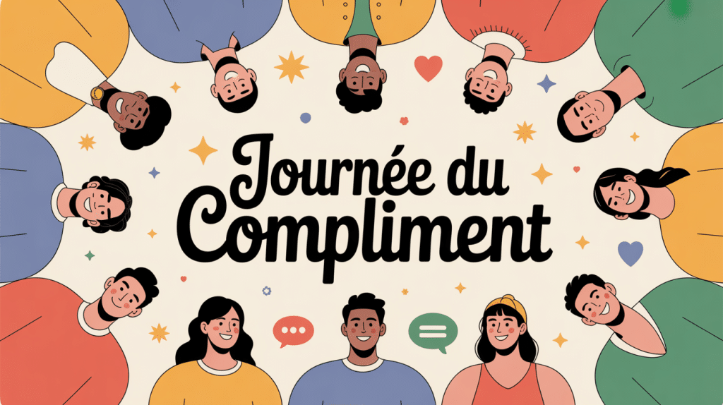 illustration journée du compliment ambiance chaleureuse