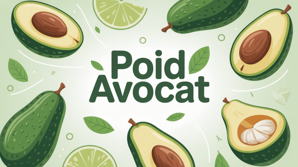 poid avocat illustration nutrition et portions