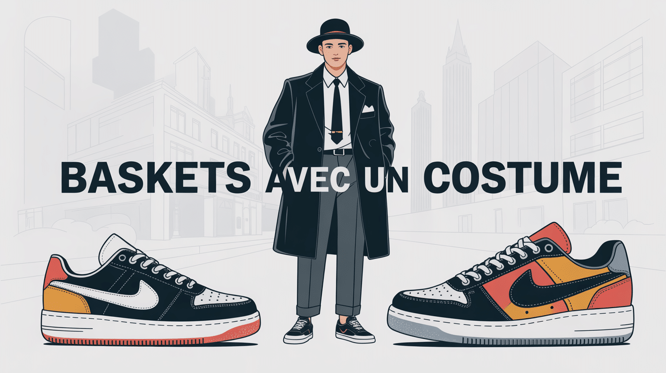 illustration homme en costume baskets quelle basket avec un costume